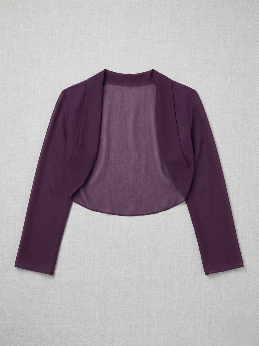 🍒3/33$ Purple Cropped Open-Front Sheer Bolero Shrug